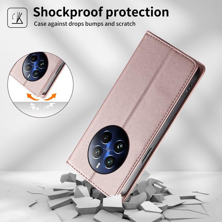 For Realme 12 Pro / Realme 12 Pro+ Stitched Line Magnetic RFID Vegan Leather Phone Case