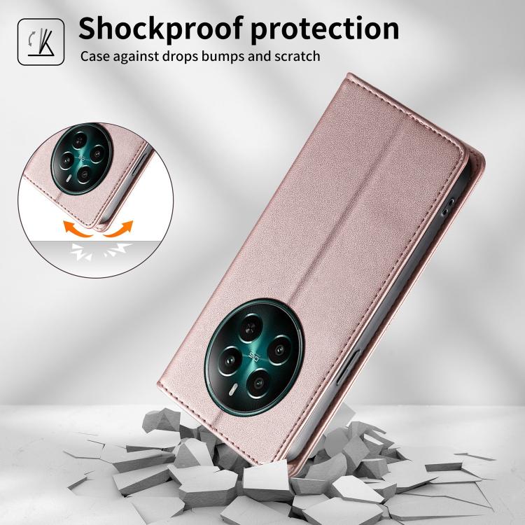 For Realme 13 4G / 12 4G / 12+ / Narzo 70 Stitched Line Magnetic RFID Vegan Leather Phone Case