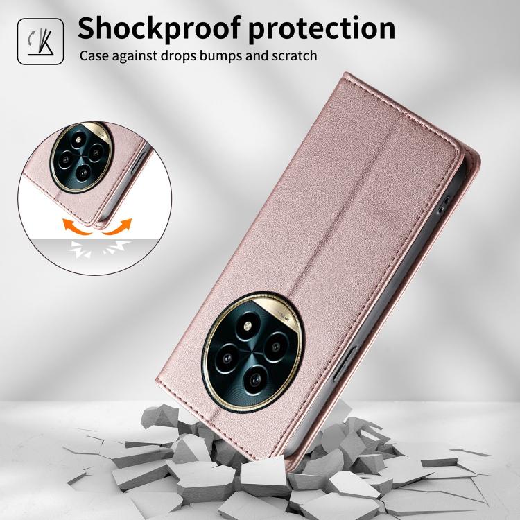 For Realme 13 Pro / Realme 13 Pro+ Stitched Line Magnetic RFID Vegan Leather Phone Case