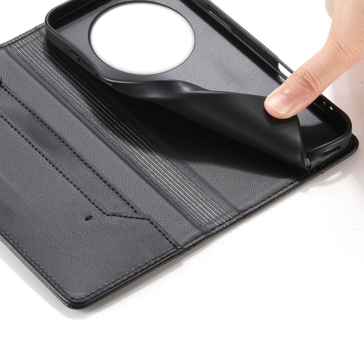 For Realme 13+ Stitched Line Magnetic RFID Vegan Leather Phone Case