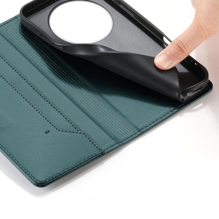 For Realme 13+ Stitched Line Magnetic RFID Vegan Leather Phone Case