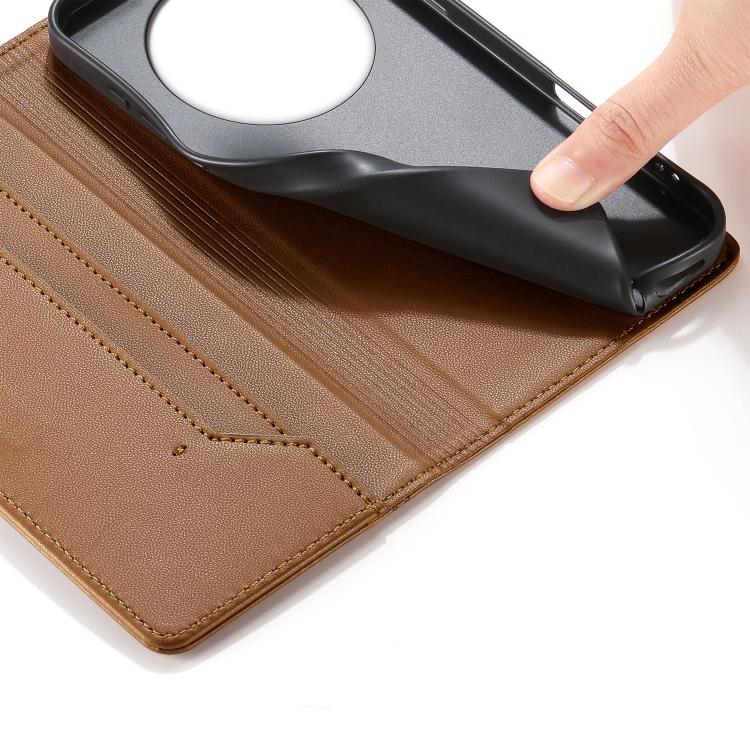 For Realme 13+ Stitched Line Magnetic RFID Vegan Leather Phone Case