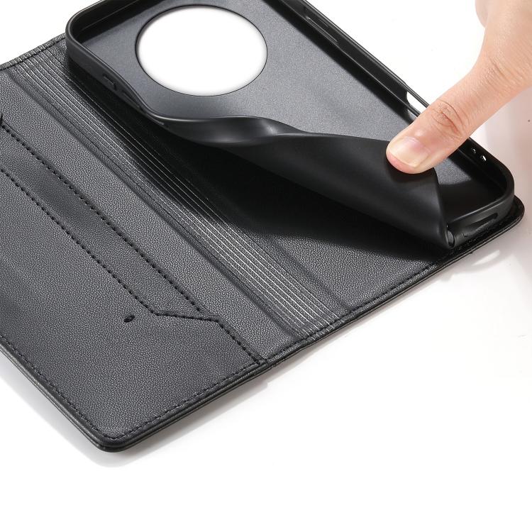 For Realme 14 Pro+ Stitched Line Magnetic RFID Vegan Leather Phone Case