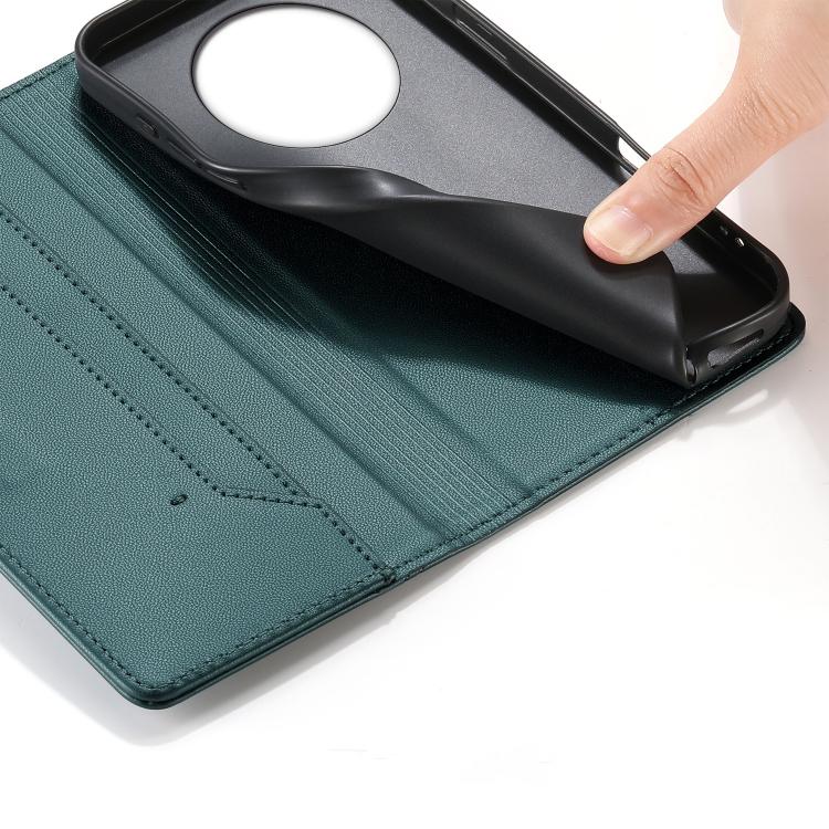 For Realme 14 Pro+ Stitched Line Magnetic RFID Vegan Leather Phone Case