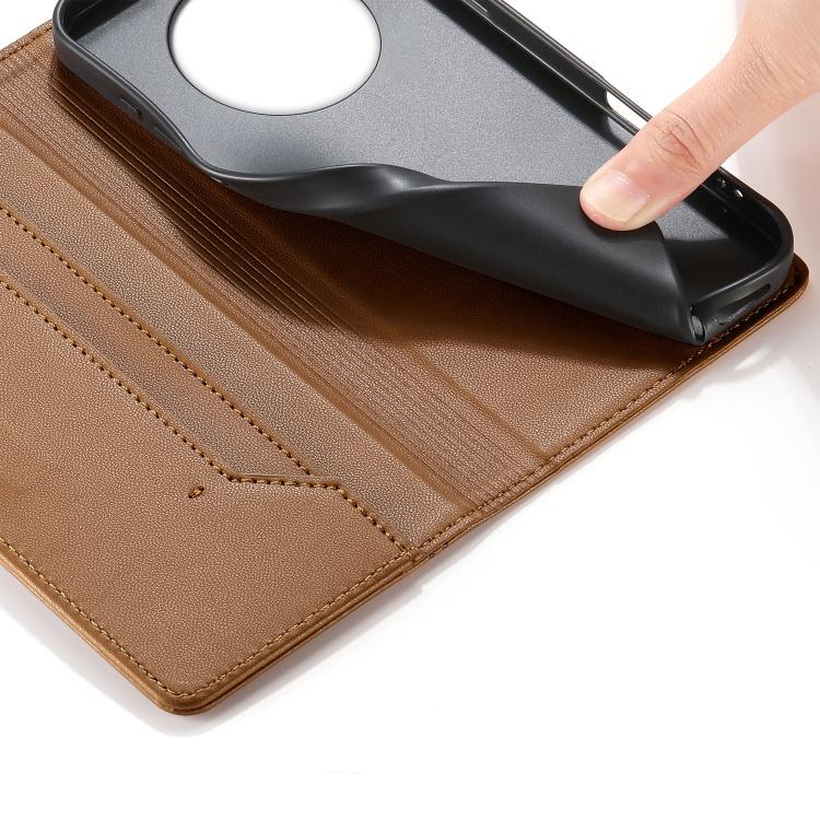 For Realme 14 Pro+ Stitched Line Magnetic RFID Vegan Leather Phone Case