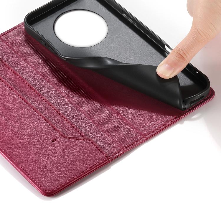 For Realme 14 Pro+ Stitched Line Magnetic RFID Vegan Leather Phone Case