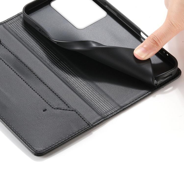 For Realme 14 / Realme P3 5G Stitched Line Magnetic RFID Vegan Leather Phone Case