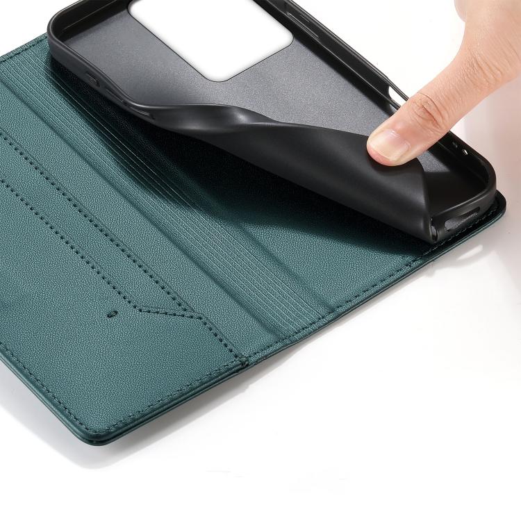 For Realme 14 / Realme P3 5G Stitched Line Magnetic RFID Vegan Leather Phone Case
