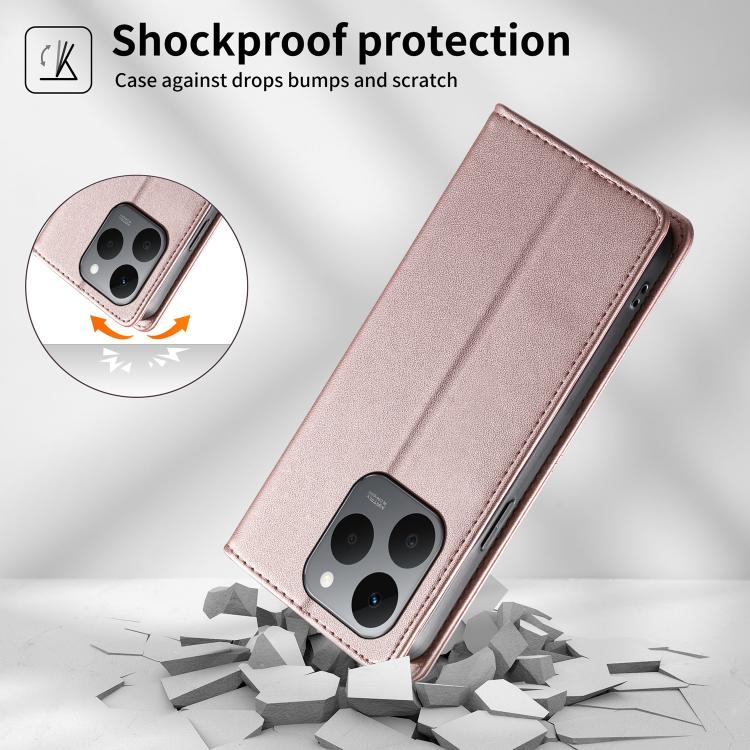 For Realme 15T 5G Stitched Line Magnetic RFID Vegan Leather Phone Case