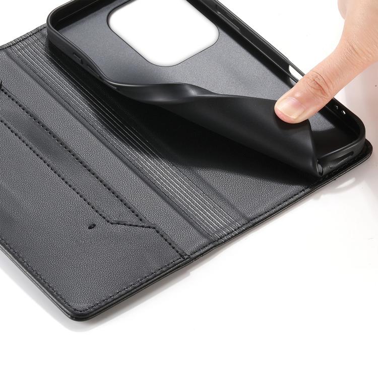 For Realme GT 6 / Realme GT 6T Stitched Line Magnetic RFID Vegan Leather Phone Case