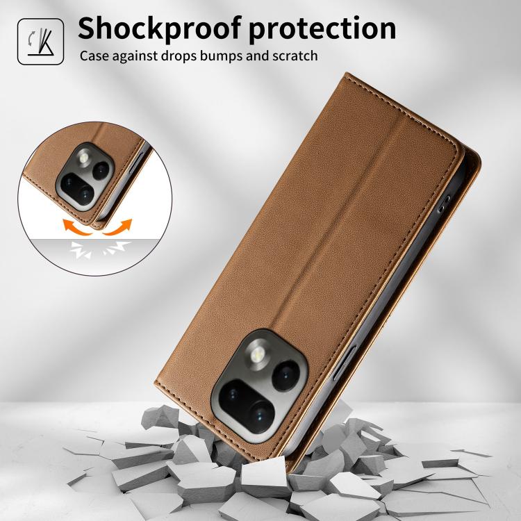 For Realme 16 Pro 5G Stitched Line Magnetic RFID Vegan Leather Phone Case