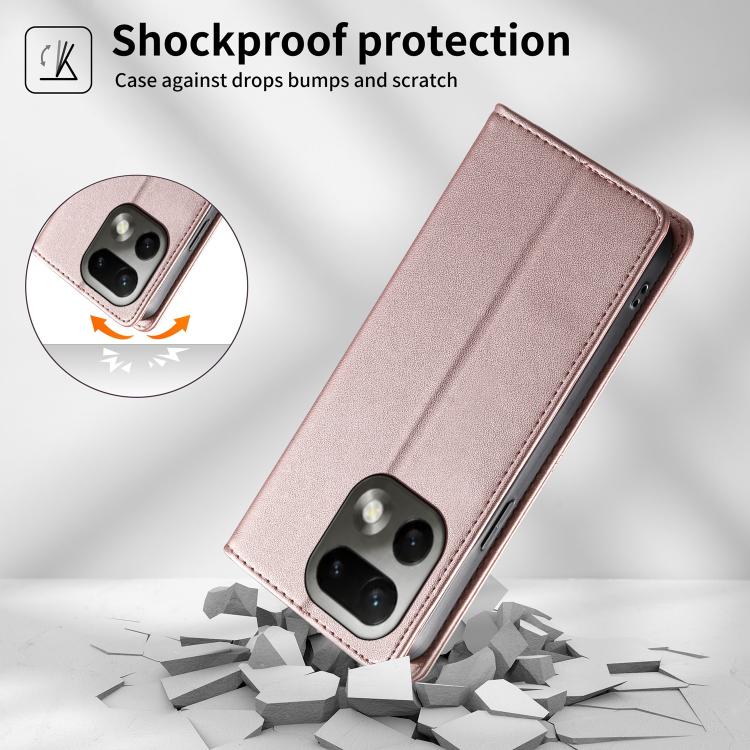 For Realme 16 Pro 5G Stitched Line Magnetic RFID Vegan Leather Phone Case