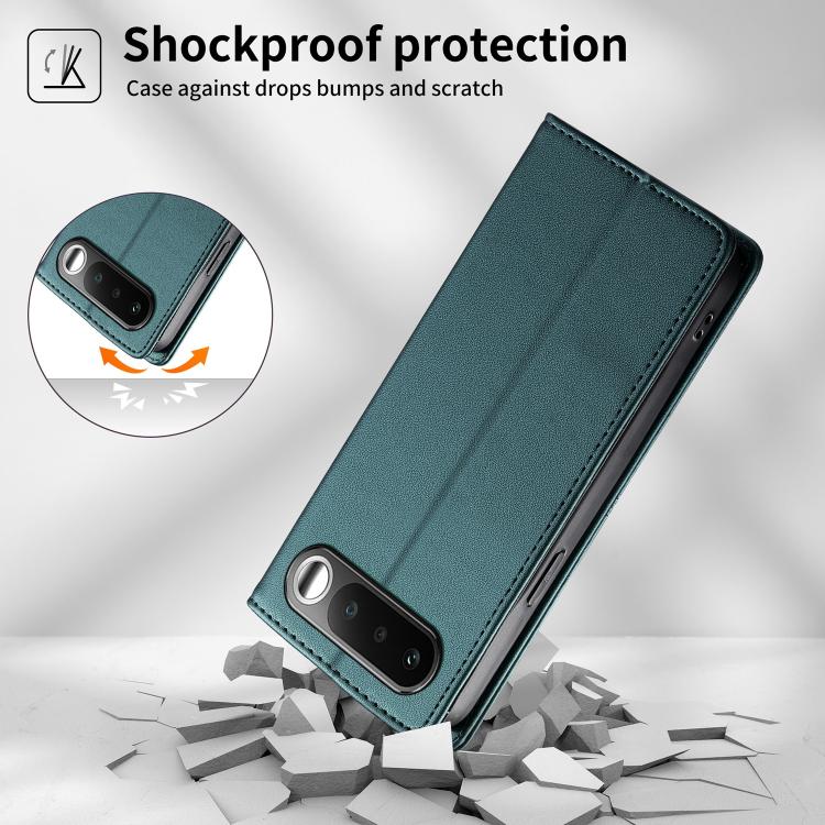 For Realme 16 5G Stitched Line Magnetic RFID Vegan Leather Phone Case