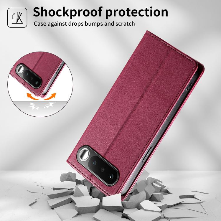 For Realme 16 5G Stitched Line Magnetic RFID Vegan Leather Phone Case