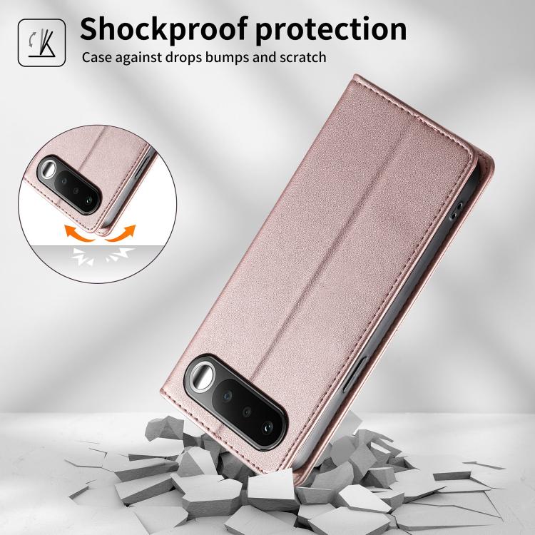 For Realme 16 5G Stitched Line Magnetic RFID Vegan Leather Phone Case