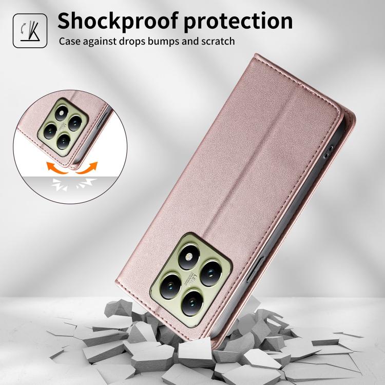 For Xiaomi 14T Stitched Line Magnetic RFID Vegan Leather Phone Case