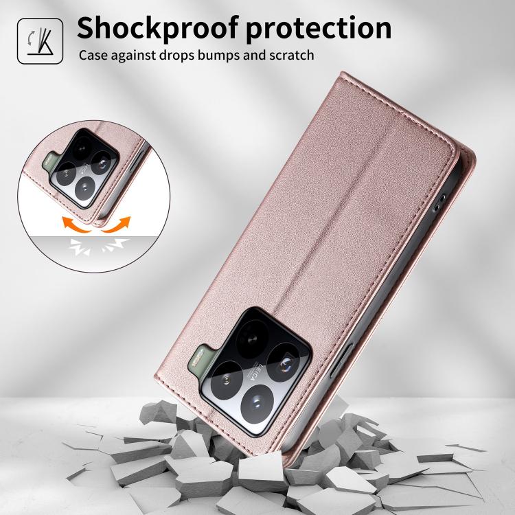 For Xiaomi 15 Pro Stitched Line Magnetic RFID Vegan Leather Phone Case
