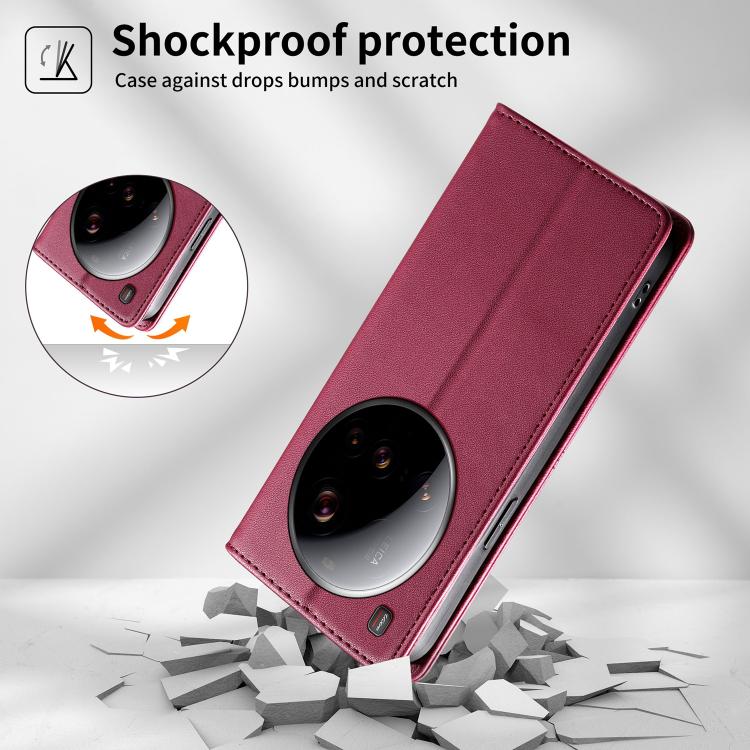 For Xiaomi 15 Ultra Stitched Line Magnetic RFID Vegan Leather Phone Case