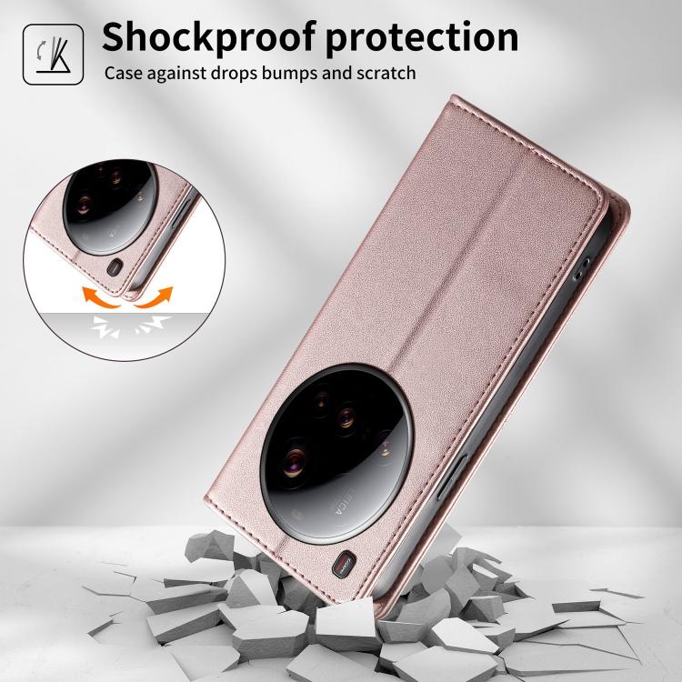 For Xiaomi 15 Ultra Stitched Line Magnetic RFID Vegan Leather Phone Case