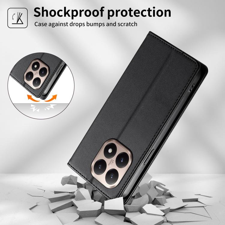 For Xiaomi 15T 5G Stitched Line Magnetic RFID Vegan Leather Phone Case