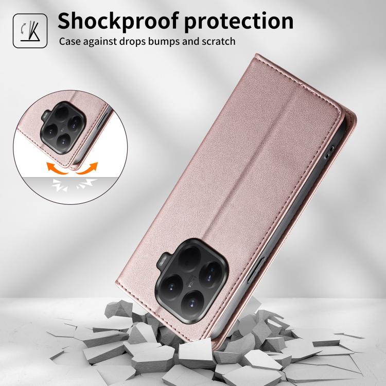 For Xiaomi 15T Pro 5G Stitched Line Magnetic RFID Vegan Leather Phone Case