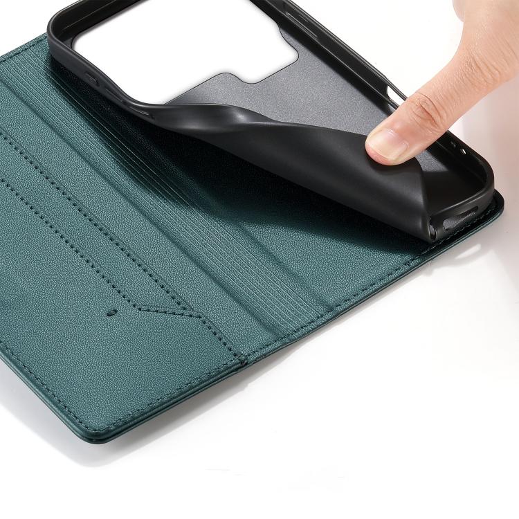 For Xiaomi 17 Pro Stitched Line Magnetic RFID Vegan Leather Phone Case