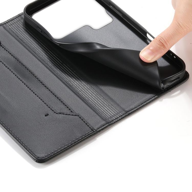 For Xiaomi 17 Pro Max Stitched Line Magnetic RFID Vegan Leather Phone Case