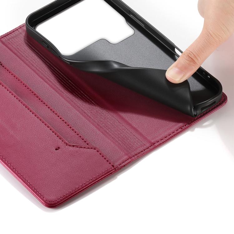 For Xiaomi 17 Pro Max Stitched Line Magnetic RFID Vegan Leather Phone Case