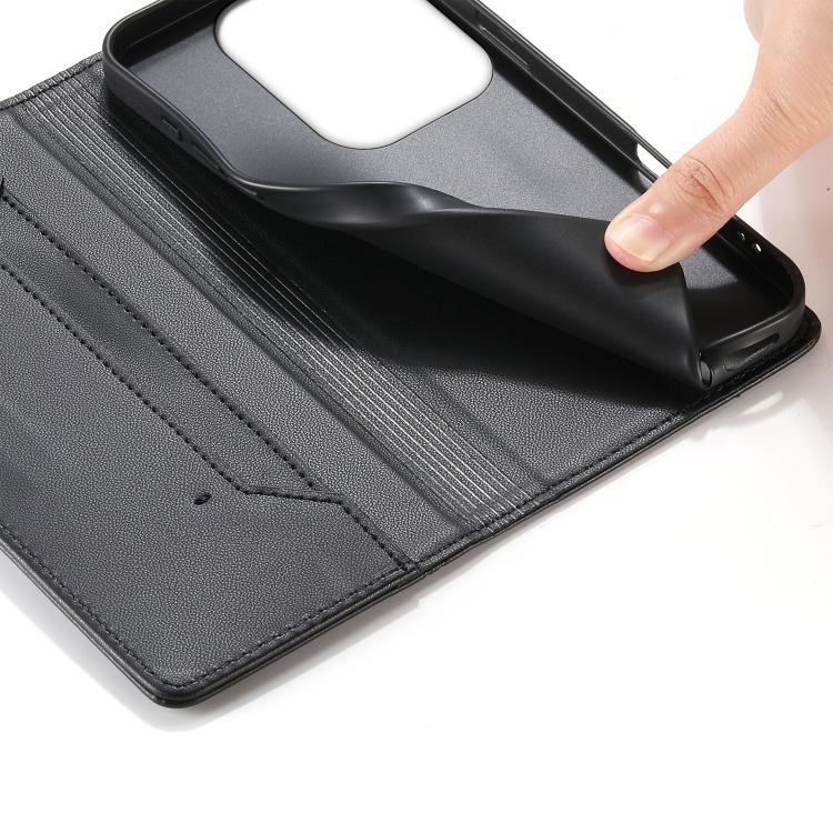 For Xiaomi Poco F6 / Redmi Turbo 3 Stitched Line Magnetic RFID Vegan Leather Phone Case