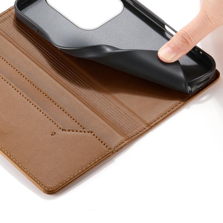 For Xiaomi Poco F6 / Redmi Turbo 3 Stitched Line Magnetic RFID Vegan Leather Phone Case