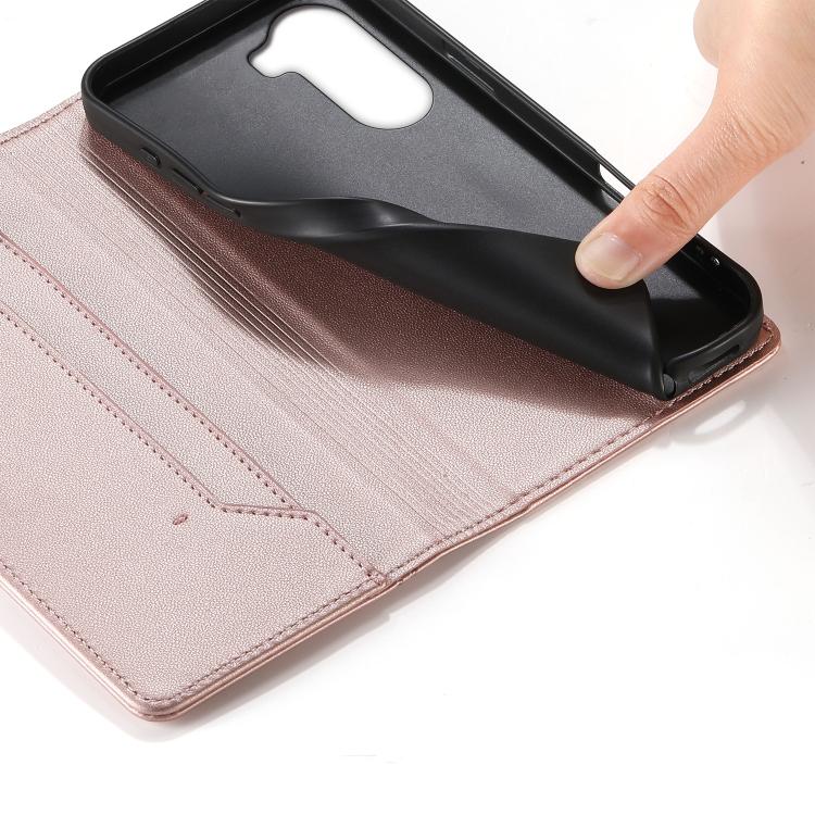 For Xiaomi Poco M7 4G 171mm Stitched Line Magnetic RFID Vegan Leather Phone Case