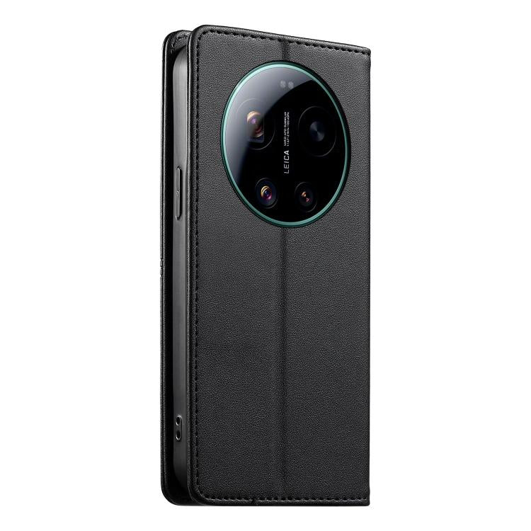 For Xiaomi 17 Ultra Stitched Line Magnetic RFID Vegan Leather Phone Case