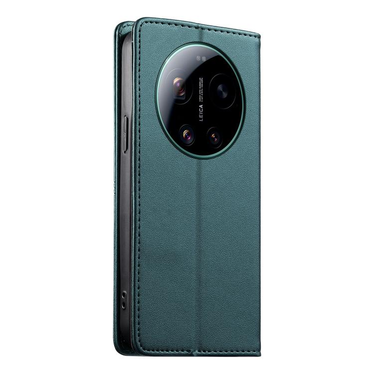 For Xiaomi 17 Ultra Stitched Line Magnetic RFID Vegan Leather Phone Case