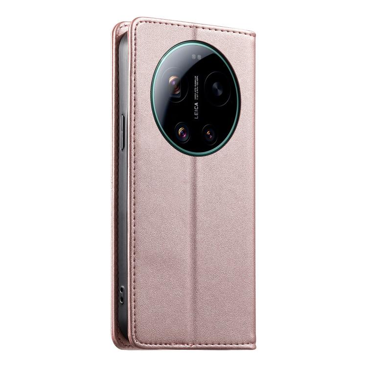 For Xiaomi 17 Ultra Stitched Line Magnetic RFID Vegan Leather Phone Case