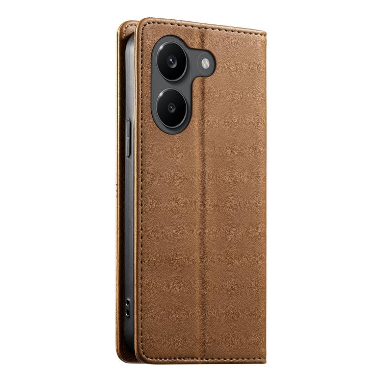 For Xiaomi Poco X8 Pro 5G / Redmi Turbo 5 5G Stitched Line Magnetic RFID Vegan Leather Phone Case