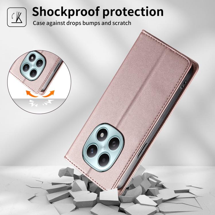 For Redmi Note 15 4G / 5G Global 164mm Stitched Line Magnetic RFID Vegan Leather Phone Case