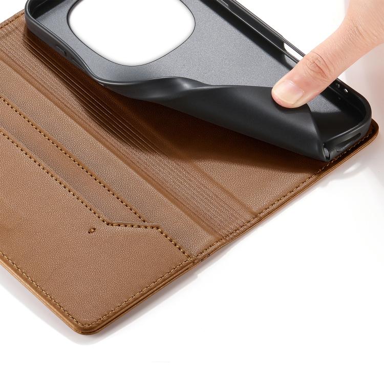 For Redmi Note 14 Pro 4G Stitched Line Magnetic RFID Vegan Leather Phone Case