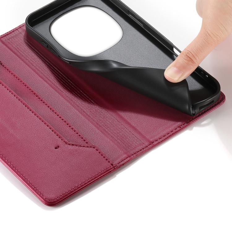 For Redmi Note 14 Pro 4G Stitched Line Magnetic RFID Vegan Leather Phone Case