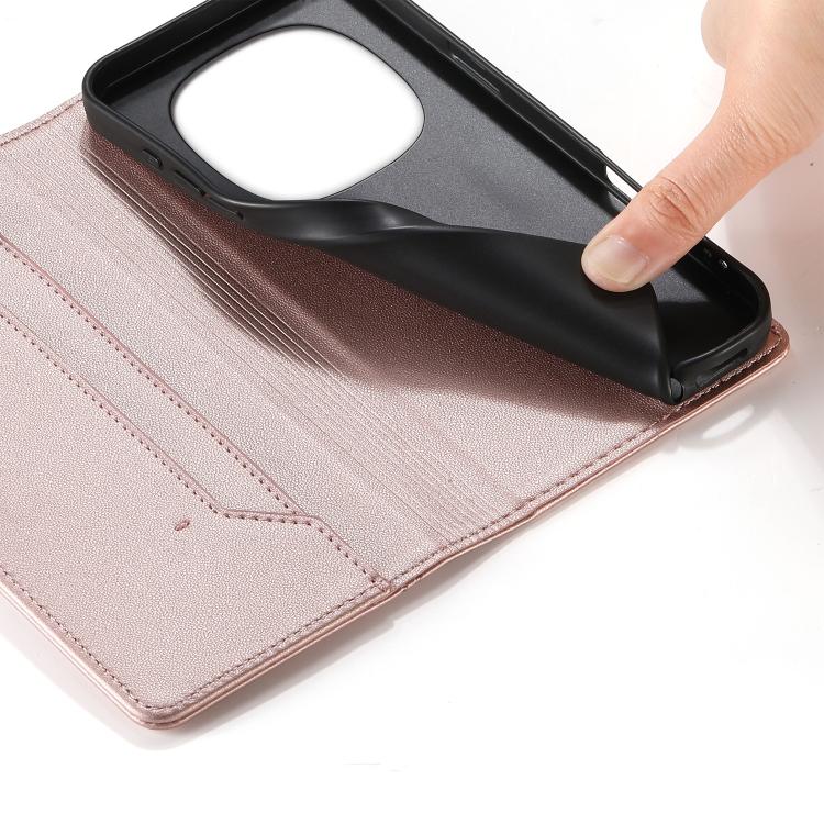 For Redmi Note 14 Pro 4G Stitched Line Magnetic RFID Vegan Leather Phone Case