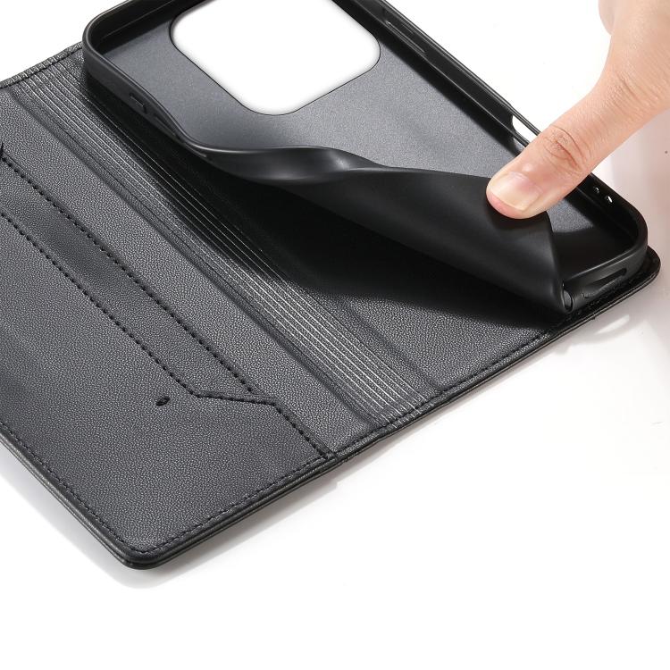 For Redmi Note 14 5G Stitched Line Magnetic RFID Vegan Leather Phone Case