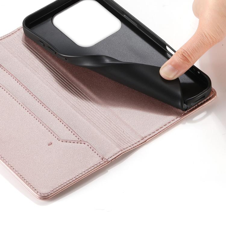 For Redmi Note 14 4G 163.25mm Stitched Line Magnetic RFID Vegan Leather Phone Case