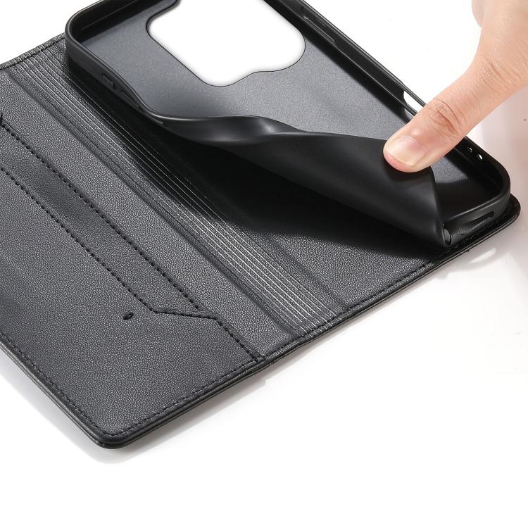For Redmi Note 13 Pro 4G / Poco M6 Pro 4G Stitched Line Magnetic RFID Vegan Leather Phone Case