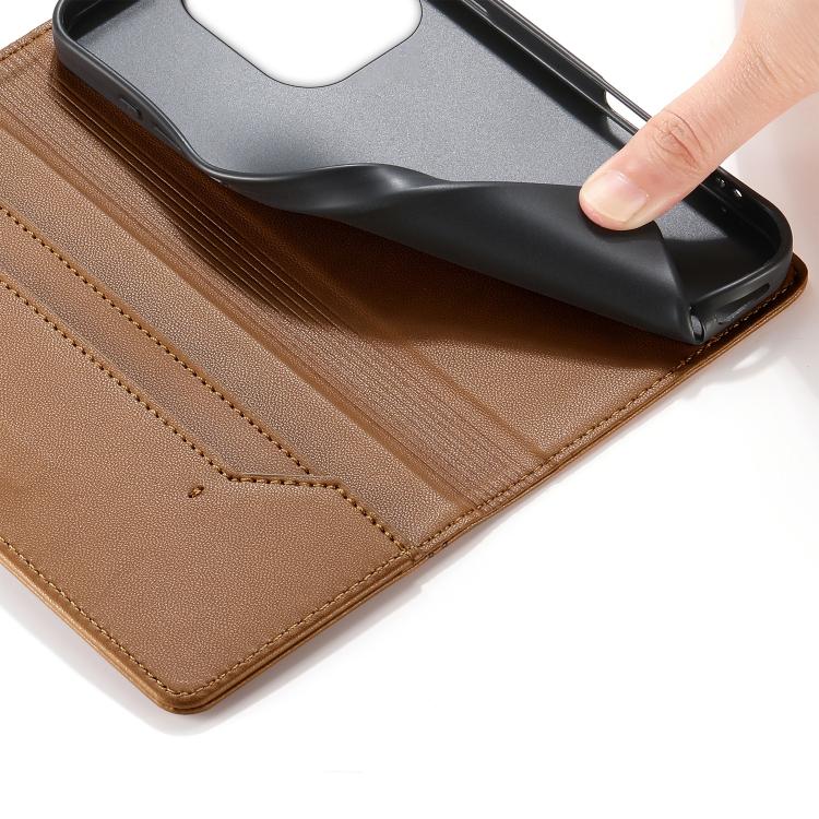 For Redmi Note 13 4G Stitched Line Magnetic RFID Vegan Leather Phone Case