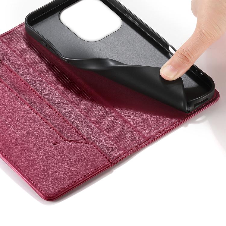 For Redmi Note 13 4G Stitched Line Magnetic RFID Vegan Leather Phone Case