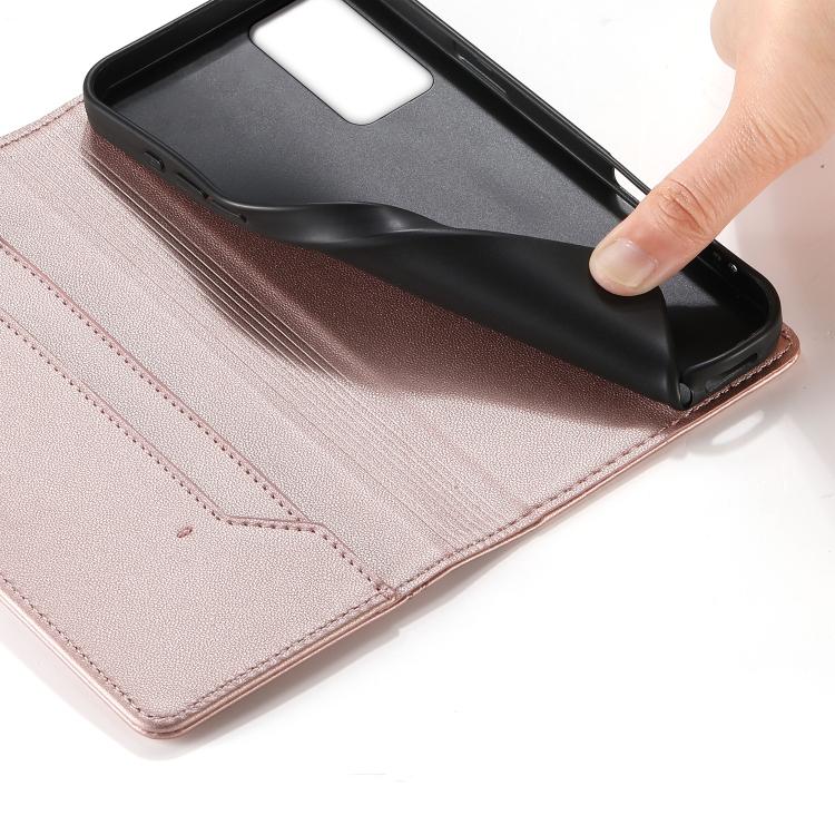 For Redmi Note 12S / Note 11S 4G Stitched Line Magnetic RFID Vegan Leather Phone Case
