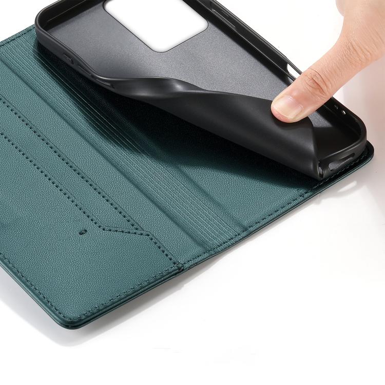 For Redmi Note 12 4G Global Stitched Line Magnetic RFID Vegan Leather Phone Case