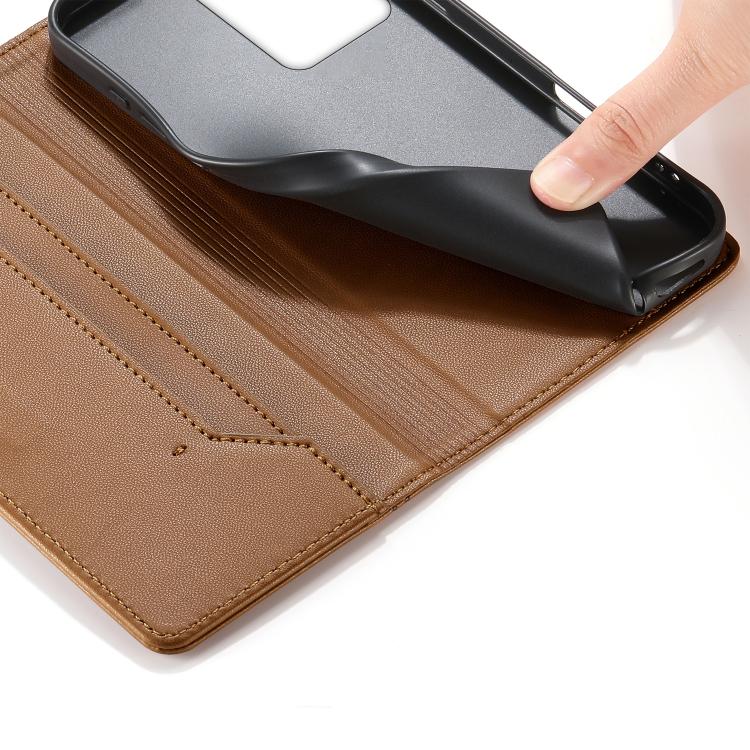 For Redmi Note 12 4G Global Stitched Line Magnetic RFID Vegan Leather Phone Case
