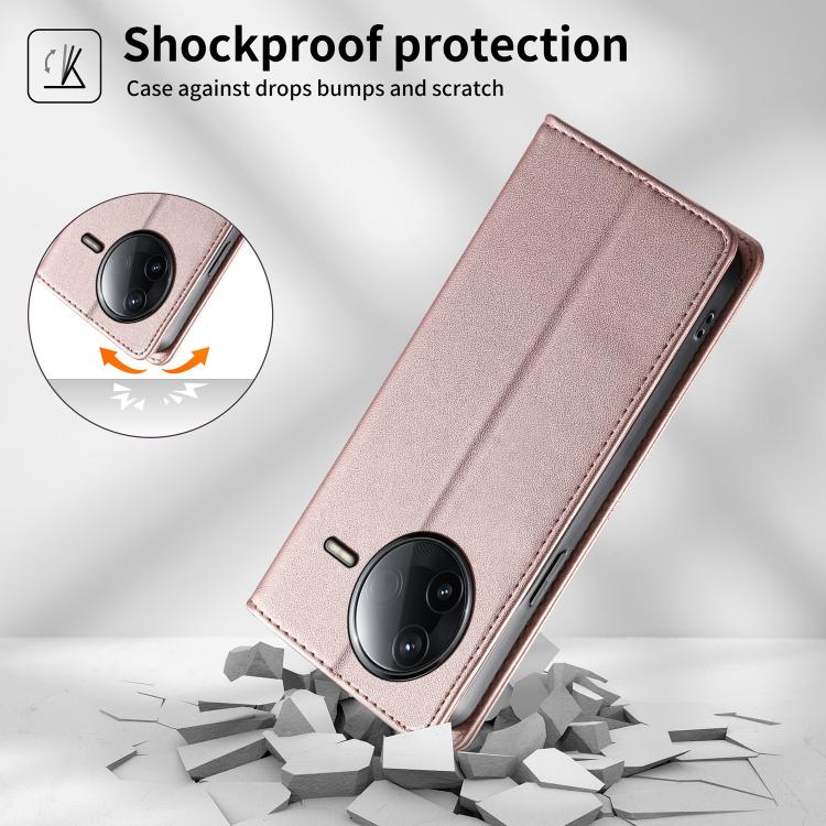 For Redmi K80 / K80 Pro / Poco F7 Pro Stitched Line Magnetic RFID Vegan Leather Phone Case