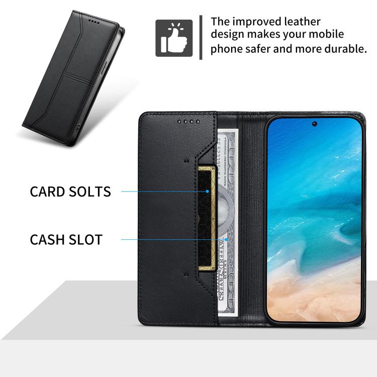 For Redmi K70 Ultra Stitched Line Magnetic RFID Vegan Leather Phone Case
