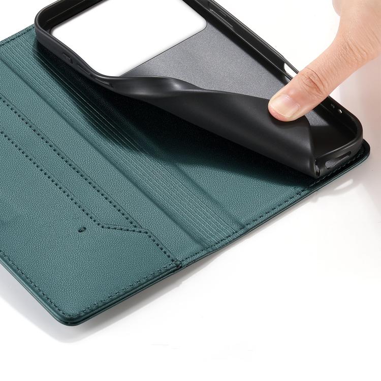 For Redmi K70 Ultra Stitched Line Magnetic RFID Vegan Leather Phone Case